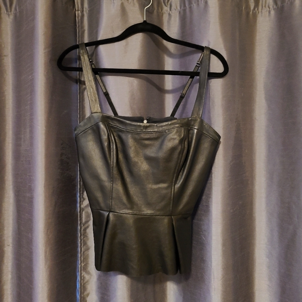 Leather BEBE top